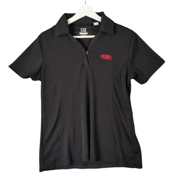 Cutter & Buck Tops - Cutter & Buck DuPont Black Performance Golf Polo Shirt Moisture Wicking Womens M